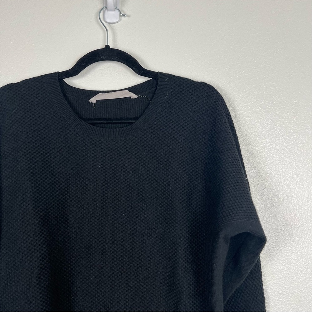 Athleta Waffle Knit Sweater Black Sz S - Picture 3 of 6